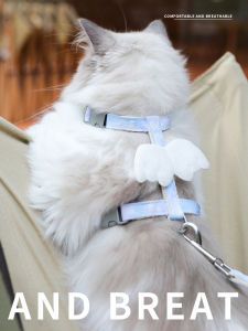 Adjustable Vest-Style Cat Leash Cute Wings Outdoor Puppy Walking Cat Chest Strap Pet Supplies Nylon Material Non-Extensible
