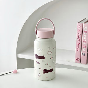 Cute Dachshund Design Large Capacity Portable Aesthetic Thermos