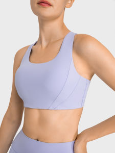 Sporty Training Bra Womens Comfortable Shock Absorption Yoga Underwear Breathable Beautiful Back Fitness Vest Nylon Fabric