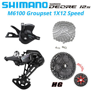 SHIMANO | Shimano Deore M6100 1x12 Speed Derailleurs Groupset 12 Speed Right Shift Lever Dowel CN Chain RD Sunshine Cassette 46T 50T 52T