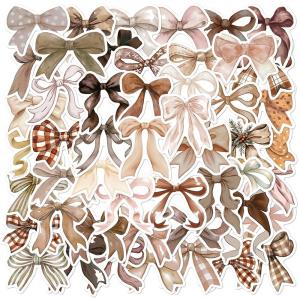 Cartoon Girl Accessory Butterfly Knot Stickers 50 Pieces Decorative Waterproof Decals for Phone Case Journal Water Cup