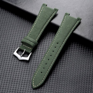 For Patek Philippe for Nautilus Series 5711 5712Men Women Bracelet Nylon Leather Strap Soft Vintage Denim Watchband 25mmx13mm