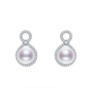 White 8-9mm Freshwater Pearl Stud Earrings