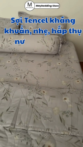 Bộ Ga Giường Tencel Silk Mẫu Karo 83 Nhiều Kích Thước Chính Hãng