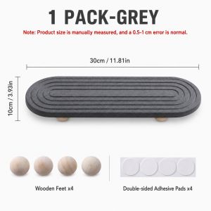 1 Pack Elevated Diatomite Sink Tray With Wooden Feet Fast Drying Stone Absorbent Mat For Kitchen And Bathroom Organization