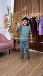 Lily And Clark Setelan Piyama Anak Laki-Laki dan Perempuan Warna Hijau Pastel - PC04