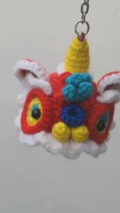 Handmade Crochet CNY Lion keychain seasoning gifts