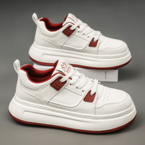NUDANLAI | Mens Stylish Versatile Red Thick-soled Casual Flat Shoes