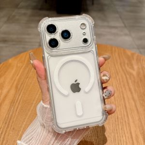 Others | For Magsafe Magnetic Wireless Charging Case For iPhone 18 17 16 15 14 13 12 11 Pro Max Plus Air Shockproof Back Cover Clear Case