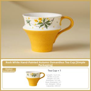 JISU | Minimalist Autumn Osmanthus Hand-painted Ceramic Teacup