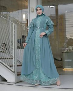 GAMIS PESTA TERBARU MOTIF PAYET MUTIARA BAHAN TILE BROKAT PREMIUM