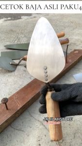 Sendok semen baja - sendok semen stainless cetok bangunan murah ukuran Pendek / Sedang / Panjang Cetok stenlis - 1 Pc