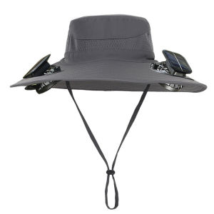 Sunscreen Fisherman Hat Solar Fan Cap Portable Solar Charging Cap with 2 Fan Suitable For Summer Outdoor Camping Fishing Hiking