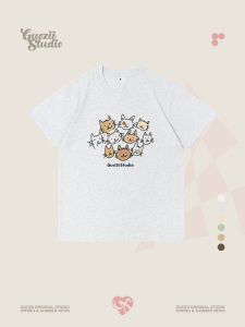 Áo Thun Nữ Tay Ngắn Mặt Cười Màu Xám Hoa Thường Ngày Thiết Kế Cao Cấp Cổ Tròn Cotton Phong Cách Ngọt Ngào Mùa Hè