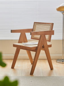 MU FENG ZHI NAN | Ghế Ăn Bữa Wabi Sabi Phong Cách Rattan Gỗ