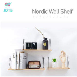 Mounted Wooden Shelf Bracket Shelf Nordic Style Decorative Shelves Storage Rack Home Living Room Bedroom Decoration Ornament