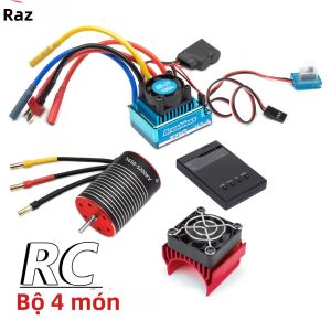 RCXAZ 5200KV 3650 Động Cơ Không Chổi Than Với 120A ESC Combo Bộ Cho Tỉ Lệ 1/10 RC Xe RC Thuyền Kim Loại Nâng Cấp Các Bộ Phận