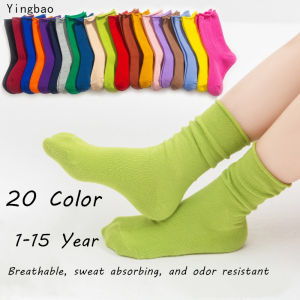 Yingbao New Cotton Kids Sock Candy Color Baby Cotton Cute Boys Girls Toddler Children Breathable Soft Socks Korean Style