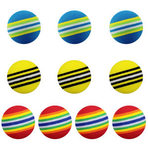 10pcs/bag EVA Foam Golf Balls  Indoor Practice Golf Soft Rainbow Ball Sponge Red/Blue/Yellow Golf Swing Training Aid