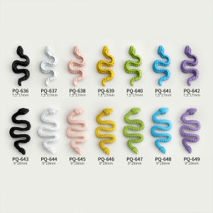 New Arrival Rattlesnake Color Alloy Summer Nail Ornament Three-Dimensional Wave Black Pink Small White Snake High Cold Fingernail Decoration