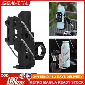 SEAMETAL Motorcycle Water Bottle Holder Adjustable Handlebar Cup Cage Bike Durable Universal