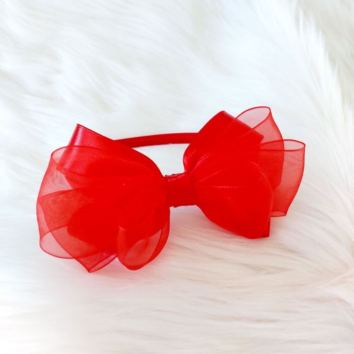 Snow white red ribbon headband girls hair accessories Hair