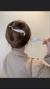 F4 Jepit Rambut Korea Sanggul Bahan Logam 11cm Aksen Mutiara Permata Dovetail Hair Claw Clips HBA004