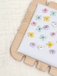 3-12mm Mini Flower Beads Bell Orchid Rose Cherry Blossom with Leaf Beads DIY Floral Spacer Beads Light Color Series 3-12mm