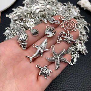 Mystic Ocean Charm Collection (20/50/100pcs) - Nautical DIY Jewelry Supplies in Aged Silver Finish