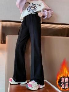Girls Fleece Lined Flared Pants Thick Casual Outerwear Winter Childrens Clothing Big Kids Long Trousers Tagkita Brand