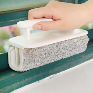 1/4ชิ้นแปรงขัดร่องทนทานสำหรับทำความสะอาดหน้าต่างแปรงช่องว่างประสิทธิภาพในการแก้ปัญหาการทำความสะอาดหน้าต่างร่องหน้าต่างตามหลักสรีรศาสตร์