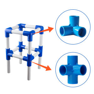 Masely PVC Pipe Connector 3/4\\\" 1/2\\\" 1\\\" Water Line 3-Way Tee 4-Way Tee for Pipe Repairing
