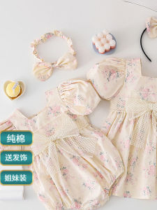 Pink Lace Baby Girl Summer Romper Triangle Crawling Suit Infant Dress Childrens Clothing Korean Style Natural Cotton Onesie