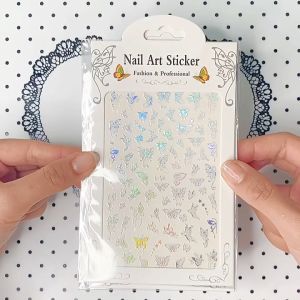 Stiker Seni Kuku 3D Dekorasi Kuku Stiker Kupu-kupu Bentuk Manikur Aksesoris DIY Manikur Kuku Stiker