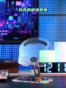 Tablet Stand Desktop Phone Stand Transparent Acrylic 360° Rotation Stand Holder Foldable Non-Slip Ipad Bracket For 4.7-12.9 inch Flat Stand