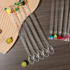 5Pcs/10Pcs Swizzle Sticks Acrylic Cocktail Stirrers 9 Inch Clear Shafts Drink Stirrer for Bars Cafes Party Restaurants Home Use