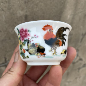 High White Ceramic Personal Cup Single Cup Owner Cup Wine Cup Chicken Basin Cup Tea Set Tea Cup for Drinking And Dining