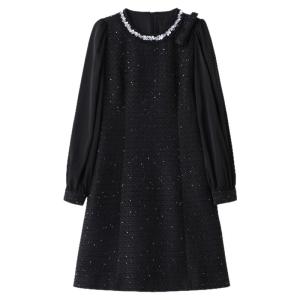 Shang Xia Style Womens Slim Fit Dress Luxury High End Feel Autumn Winter New Arrival French Elegant Ladys Dress Midi Skirt