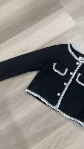 SV 6631 - Braids Edge Blazer | Silvervogue | Outer Tweed Pakaian Kasual Wanita