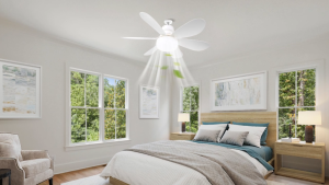 LED ceiling fan 6 blades with E27 light head multi-function remote control 3-speed wind speed suitable for bedroom kitchen and living room