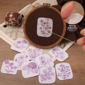 Water-Soluble DIY Embroidery Fabric Plant Pattern Adhesive