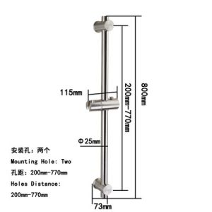 Stainless Steel Shower Head Holder Adjustable Bathroom Spray Gun Stand No Drilling Required Shower Spray Pole Fixed Base