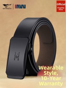 SEPTWOLVES | Mens Leather Belt Auto Buckle Inner Wear