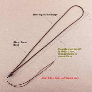 Adjustable Inlaid Silver Silk Auspicious Cloud Ebony Necklace Rope Jade Pendant Cord Red and Black Thin Rope