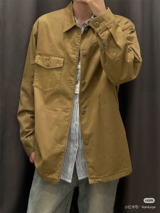 Japanese Single Autumn Men and Women Couple Casual Easiest for Match Japanese Style Loose Pockets Shirt Style Cargo Jacket Coat 451749