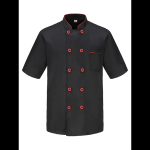 ไมล์ชุดเชฟสำหรับฤดูร้อนคอตั้งเสื้อแขนสั้นชนิดไม่จำกัดเพศกระดุมสองแถวระบายอากาศได้ทำอาหารในห้องครัวแบบหลวมทนทานต่อรอยเปื้อนเนื้อผ้านุ่มเหมาะสำหรับใส่ในร้านเบเกอรี่โรงอาหารและบริกร