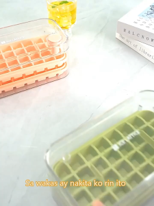 Upgraded One Button Ice Cube Tray with Lid Large Capacity 50/100ps Stackable Tiny Cube Molds for Freezer Leakproof Bin