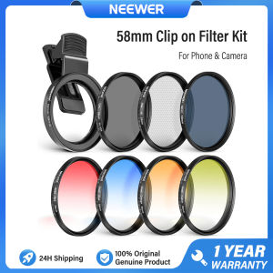 NEEWER 58mm Lens Filter Kit with Mobile Phone Lens Clip CPL ND32 6 Point Star Filter for iPhone 16 15 14 Pro Max Samsung S25 S24 S23 Ultra Canon Nikon Sony Cameras
