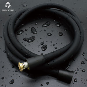 BriskSpring Super Soft 1.5/2M Silicone Shower Hose Black Flexible Long Handheld Shower Head Tube Explosion-proof Bathroom Hose