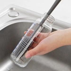 Long Handle Silicone Cleaning Brush Multifunctional Cup Bottle Scrubber Milk Glass Bottle Household Kitchen Washing Accessory